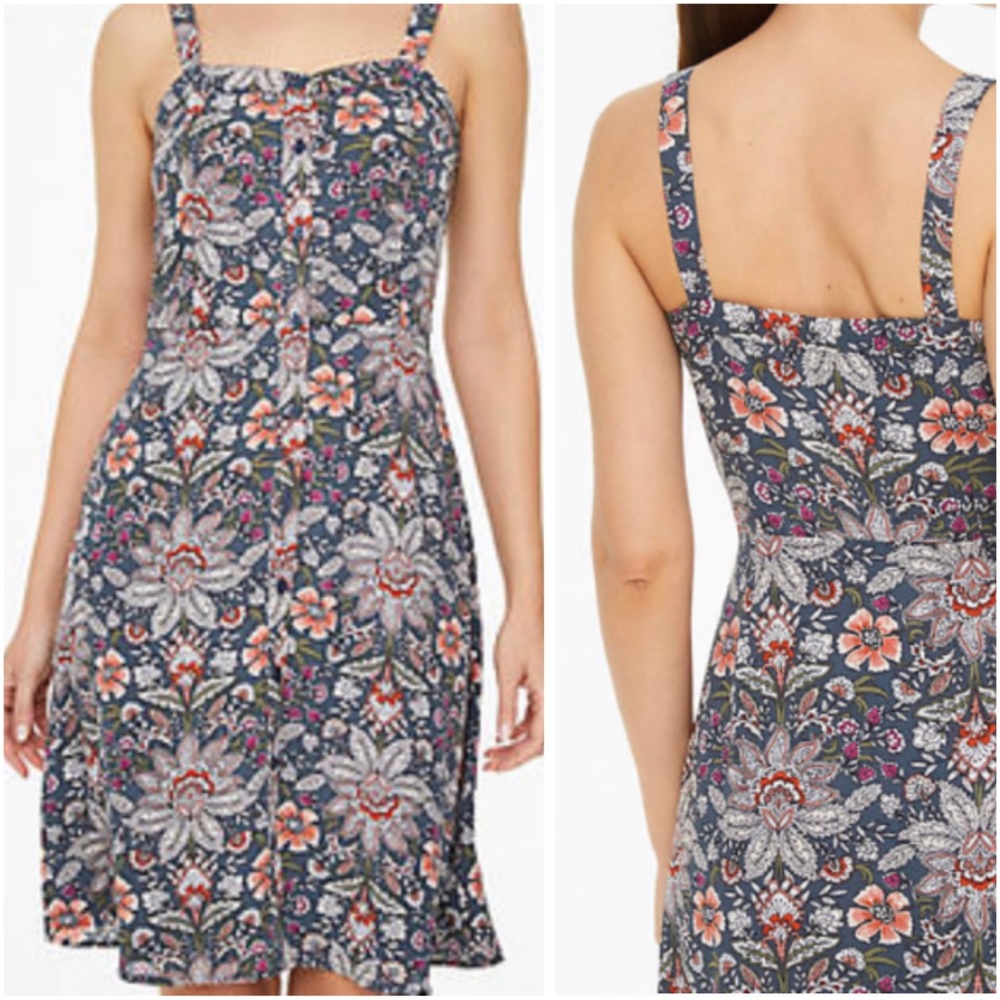 Loft Outlet Button Down Paisley Print Sundress